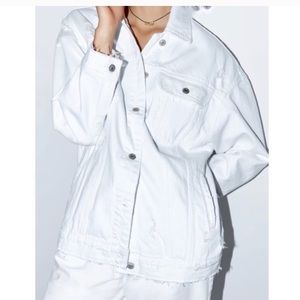 Zara white denim shacket